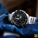 EDL-1012578 N91 EDI_FICE Silver Black Blue Dial Watch.